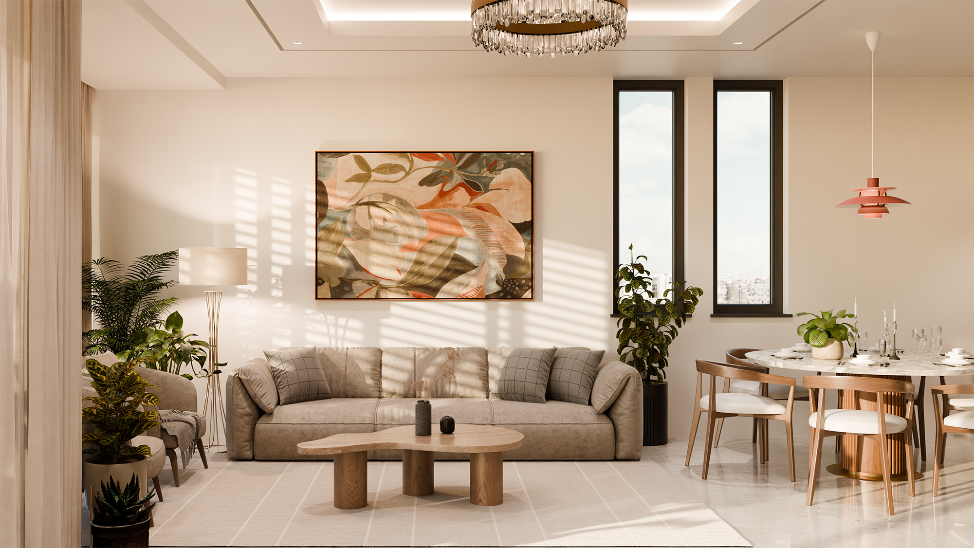 Open plan living and kitchen